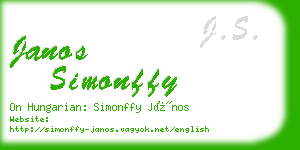 janos simonffy business card